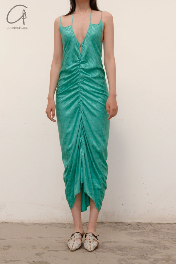 RUI Silk Jacquard Maxi Dress RSS22WV10 Seafoam Emerald